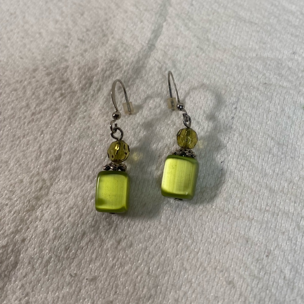 Green Dangle Earrings